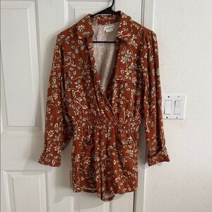 Lovers + Friends Rust Floral Romper